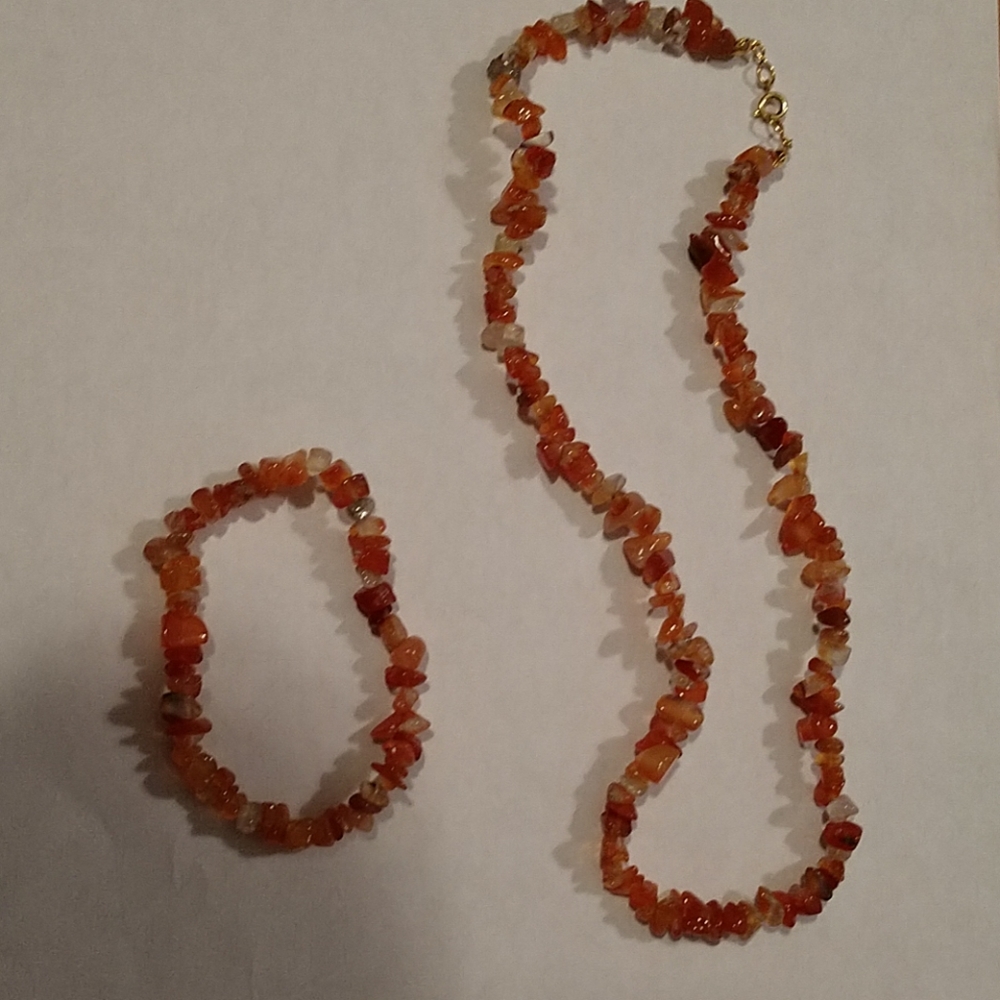 Stone Bracelet and Necklace Set